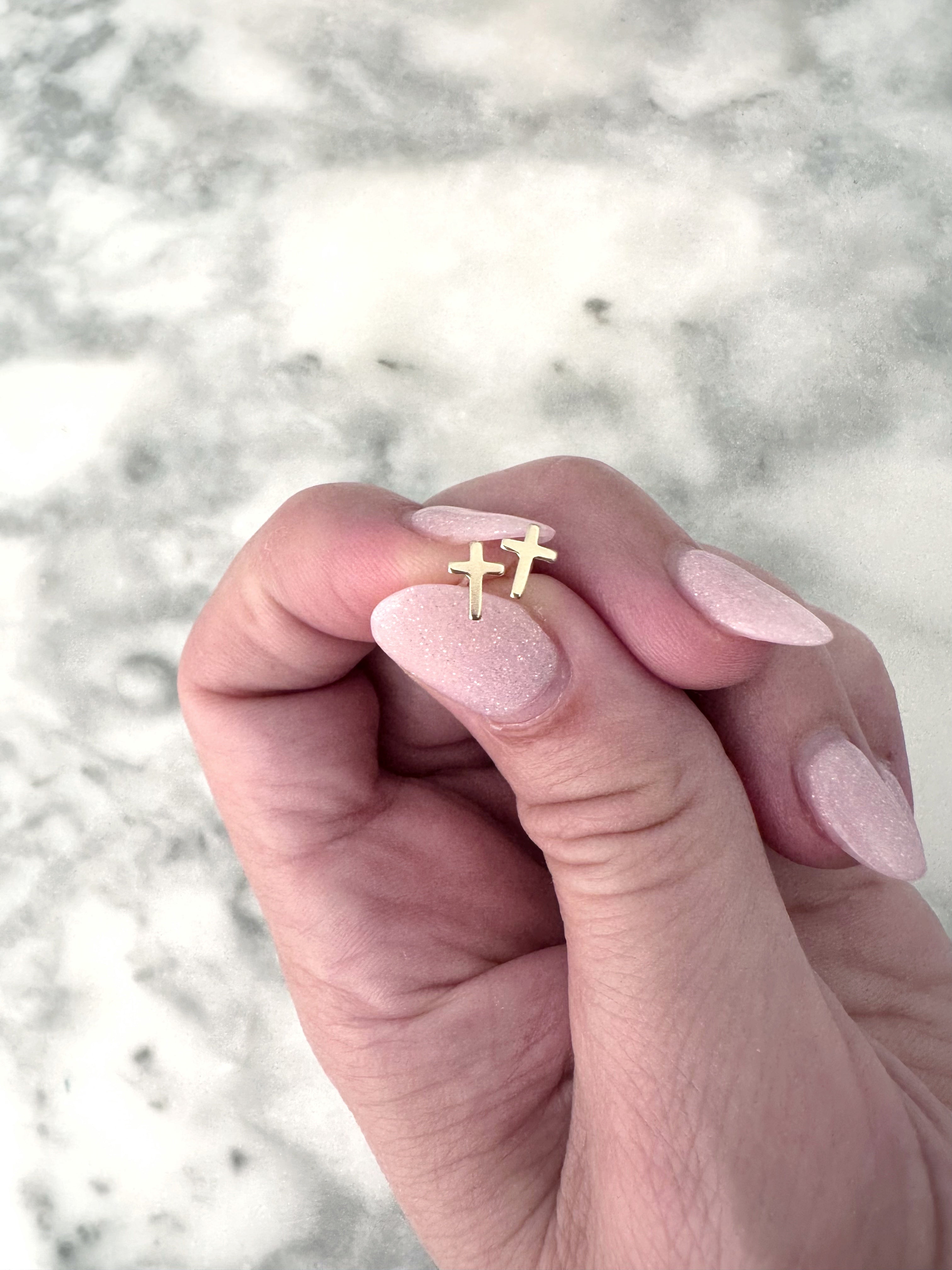 Mini Cross Stud Earring