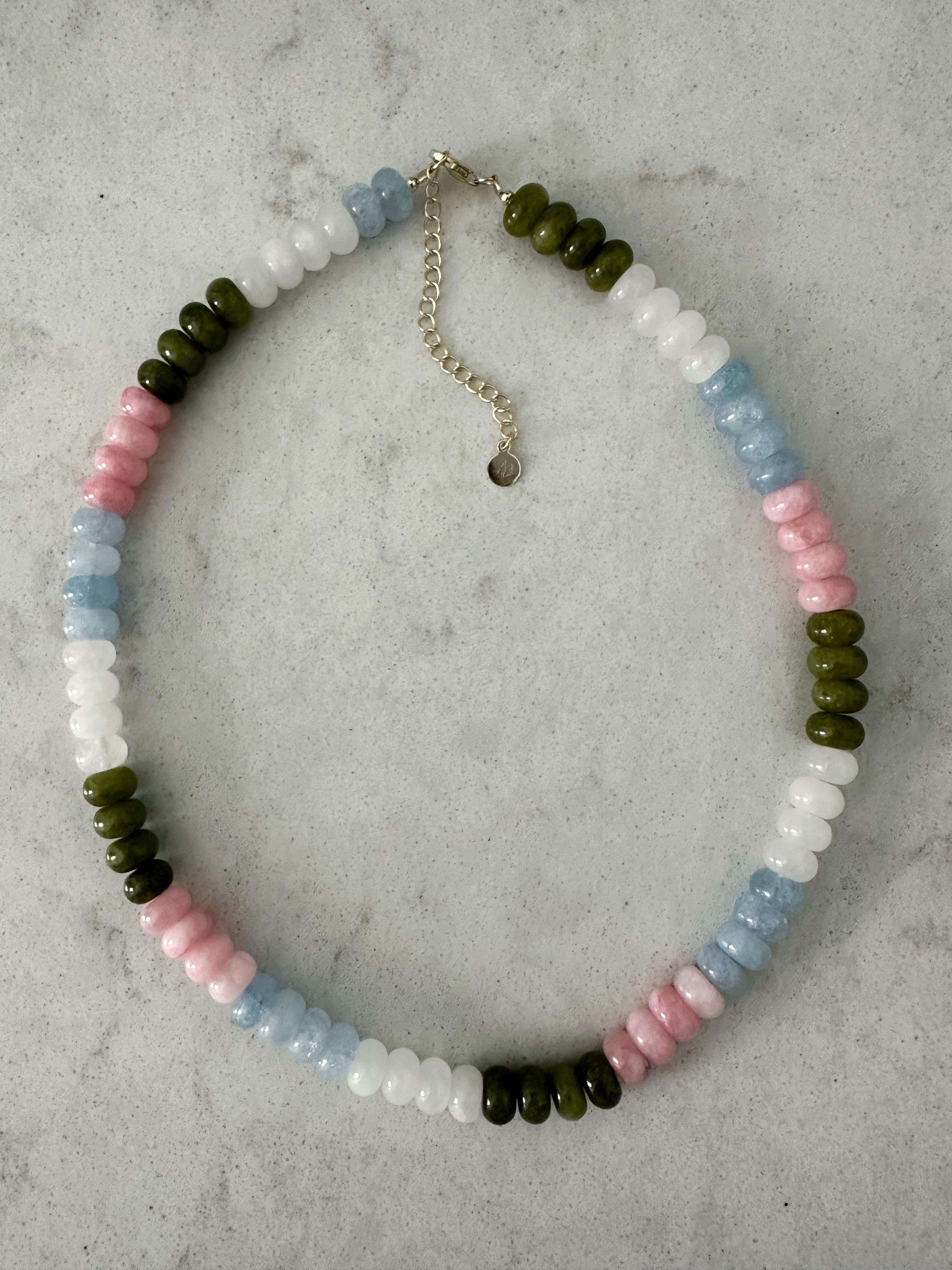 Beaded Gemstone Necklace (Multicolor)