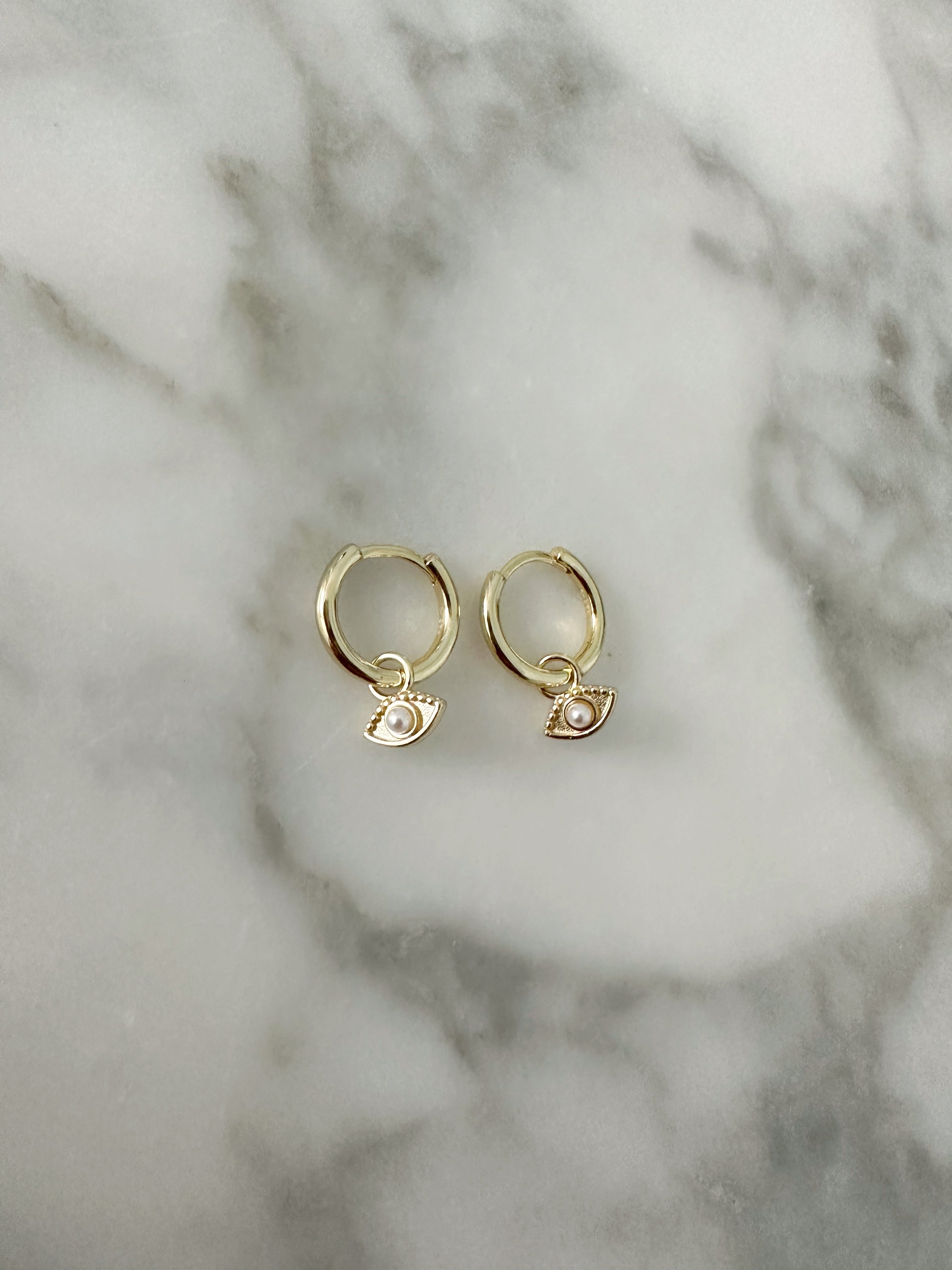 Evil Eye Huggie Earrings