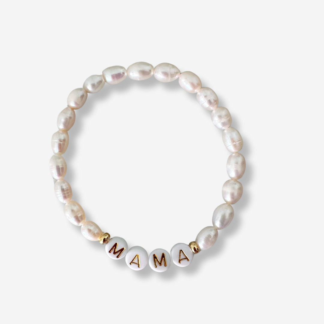 "MAMA" Bracelet + Pearl Beading