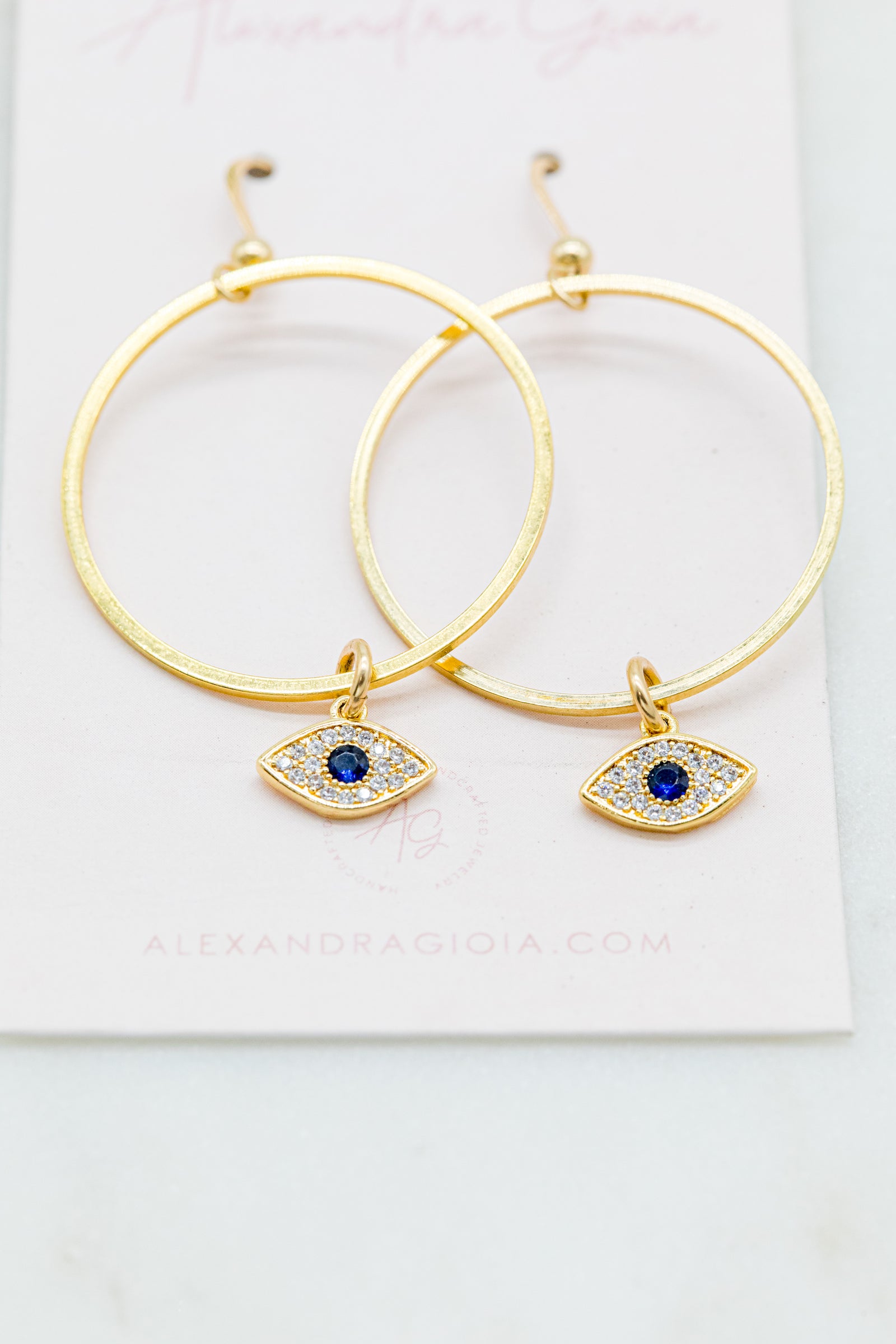 Gold Evil Eye Hoop Earrings