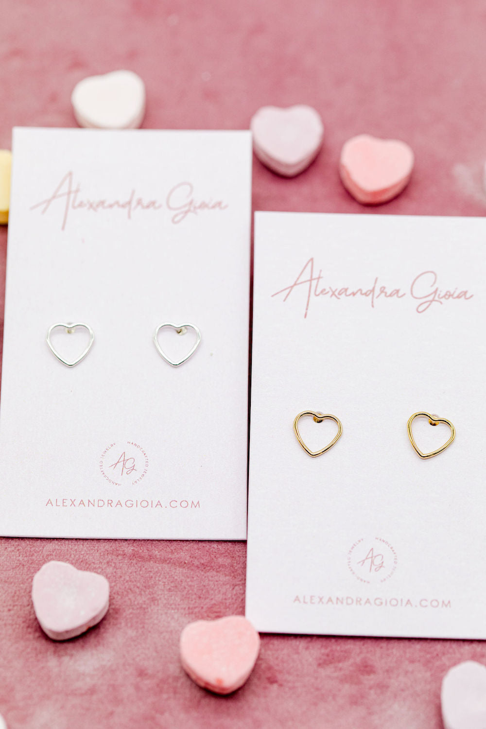 Open Heart Stud Earrings
