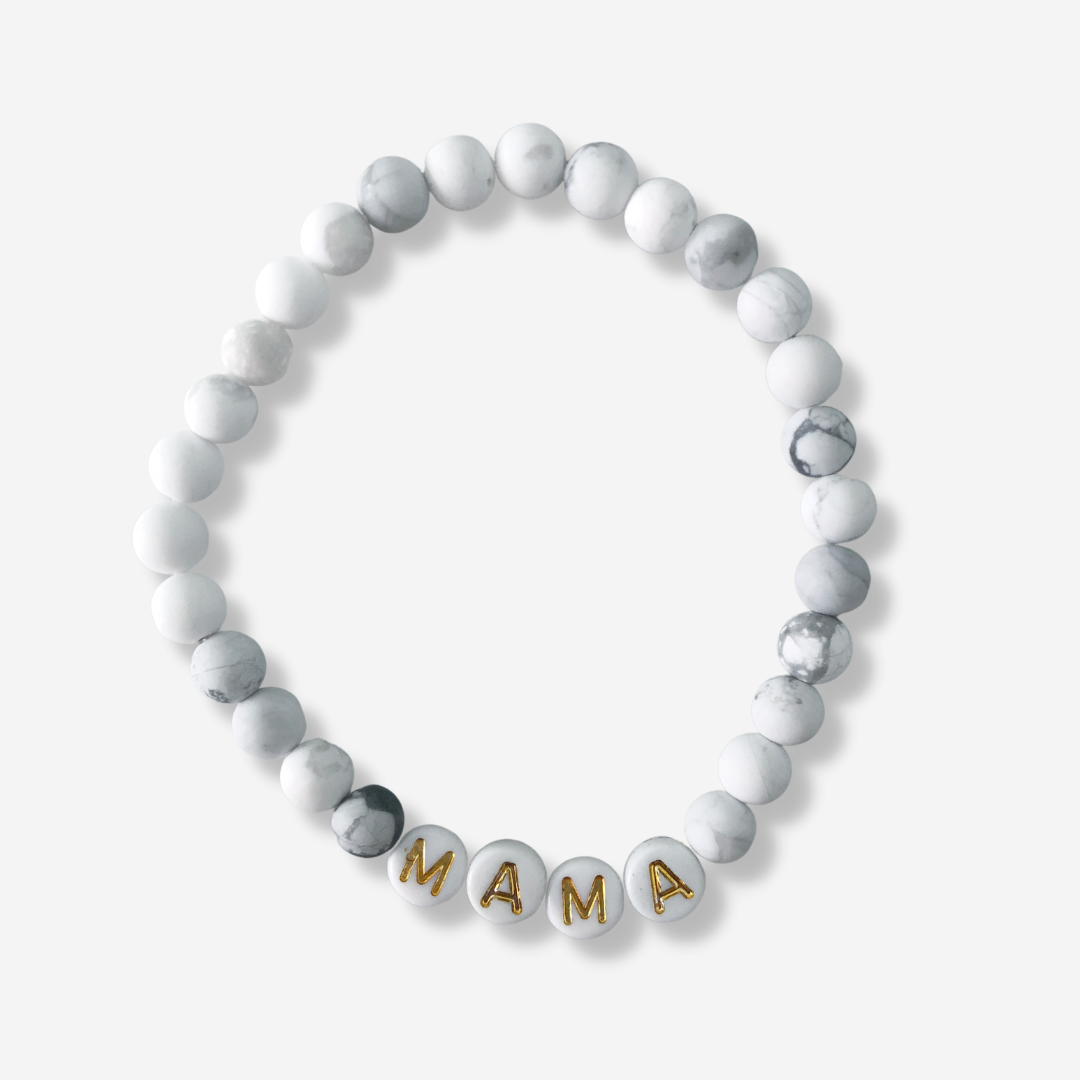 "MAMA" Bracelet + Marble Beading