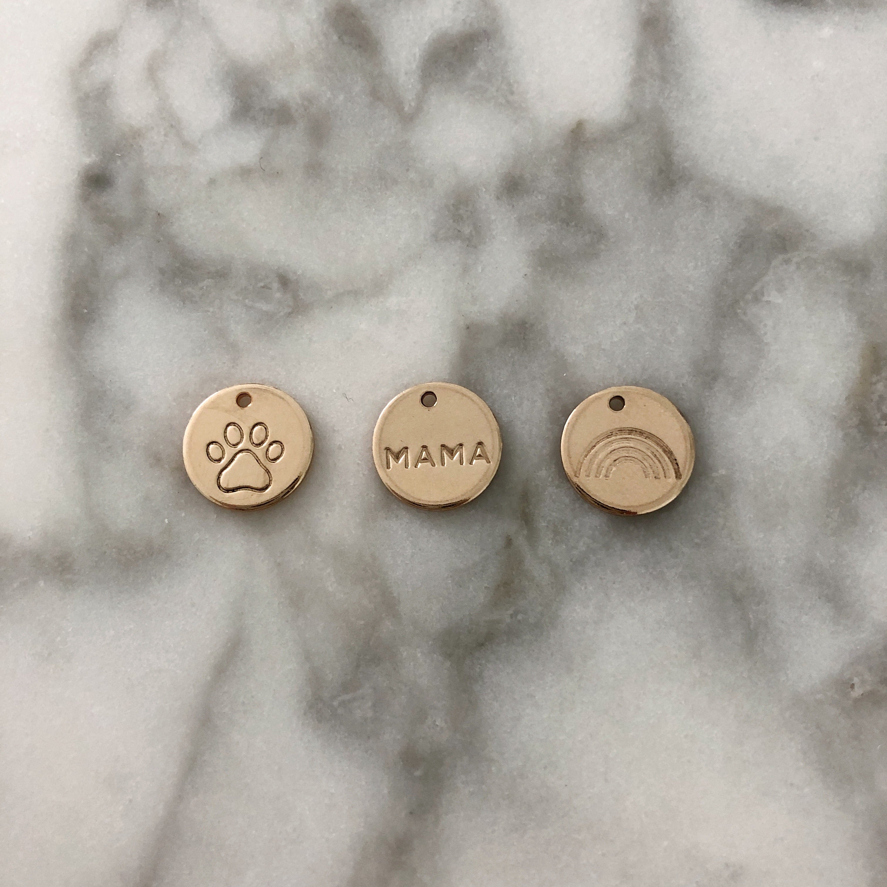 Dainty Paperclip Initial Disk Necklace