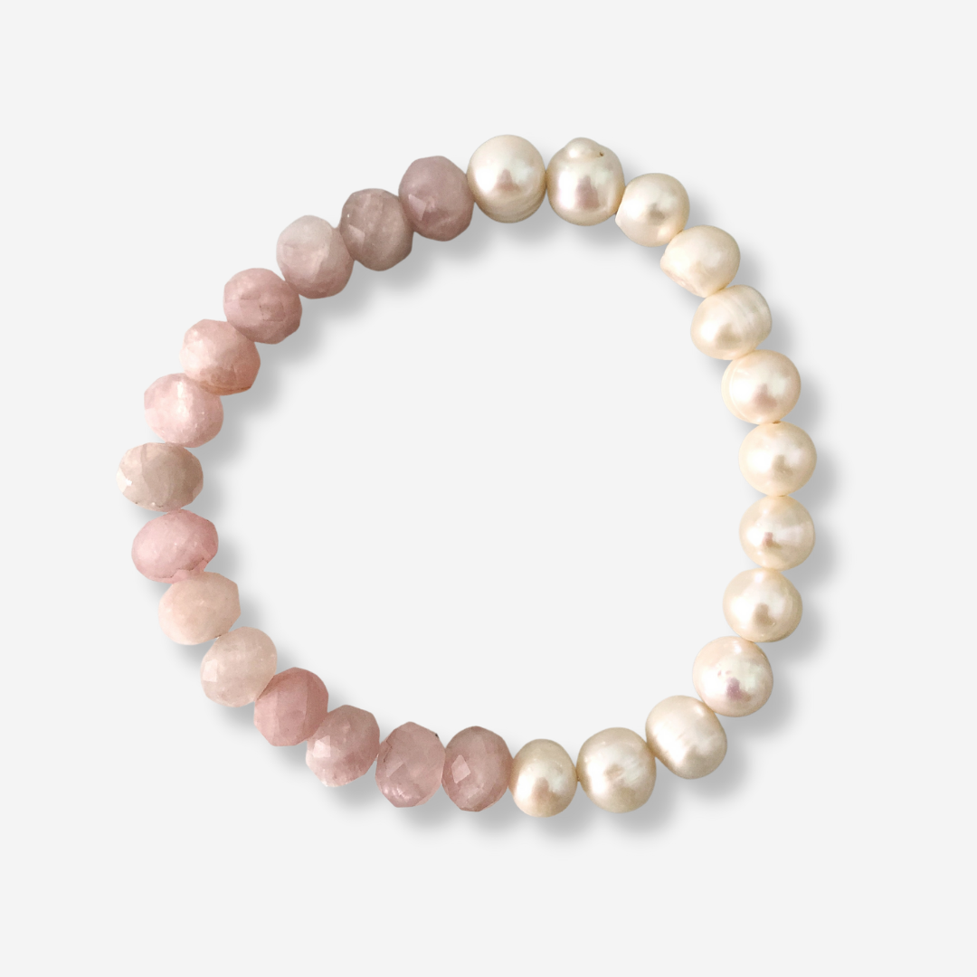Capri Pearl Bracelet {Rose Quartz}