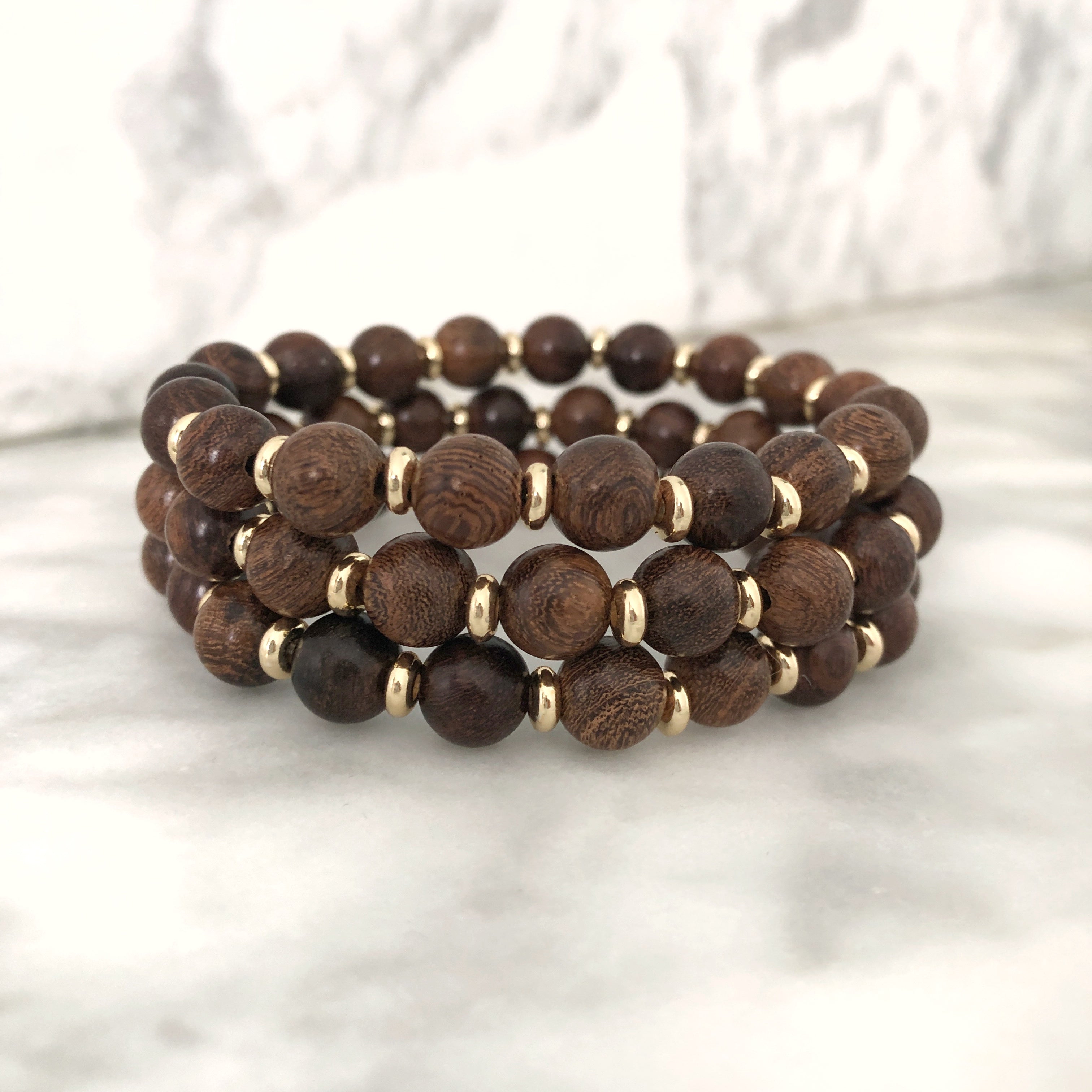 Stackable Bracelet | Cocoa Wood