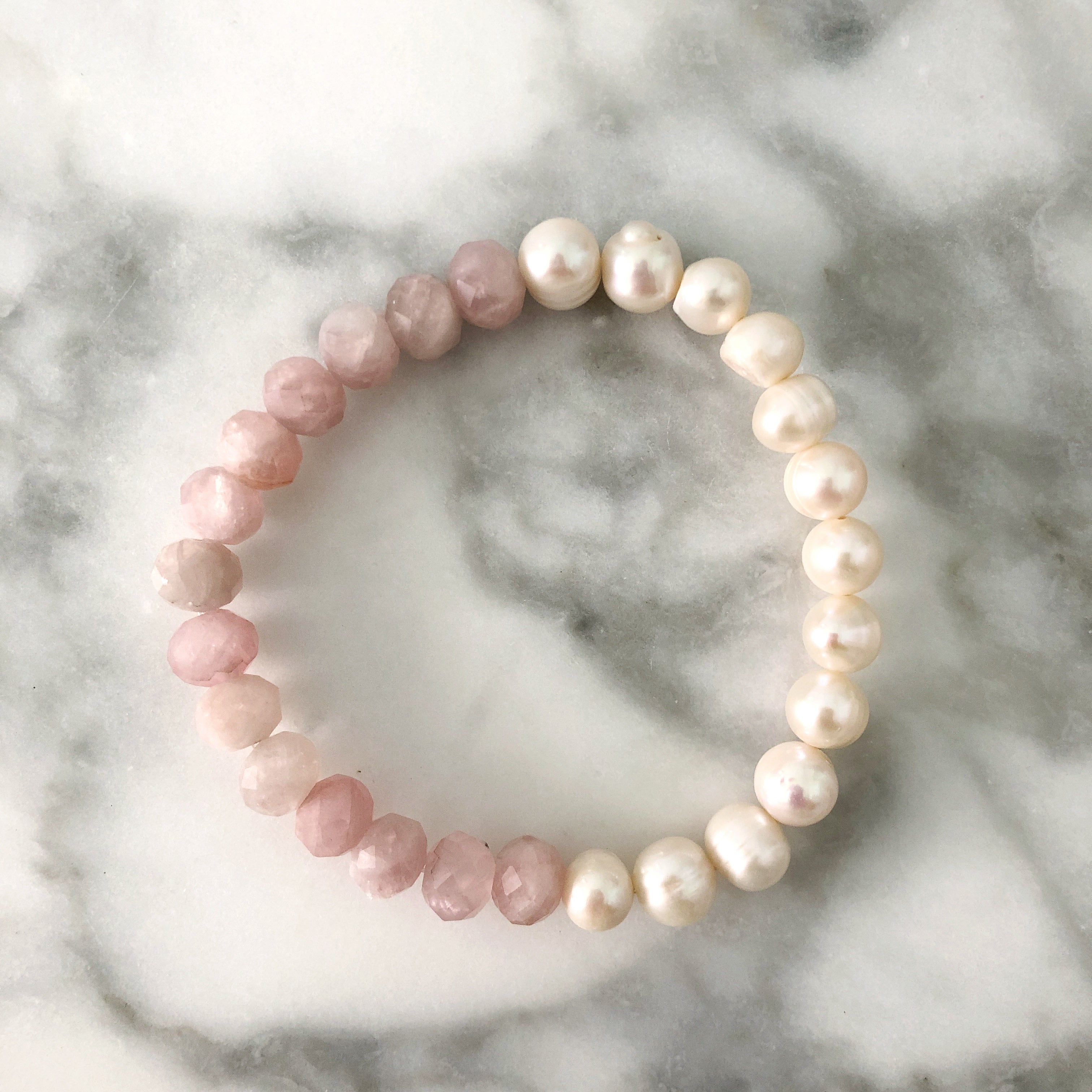Capri Pearl Bracelet {Rose Quartz}