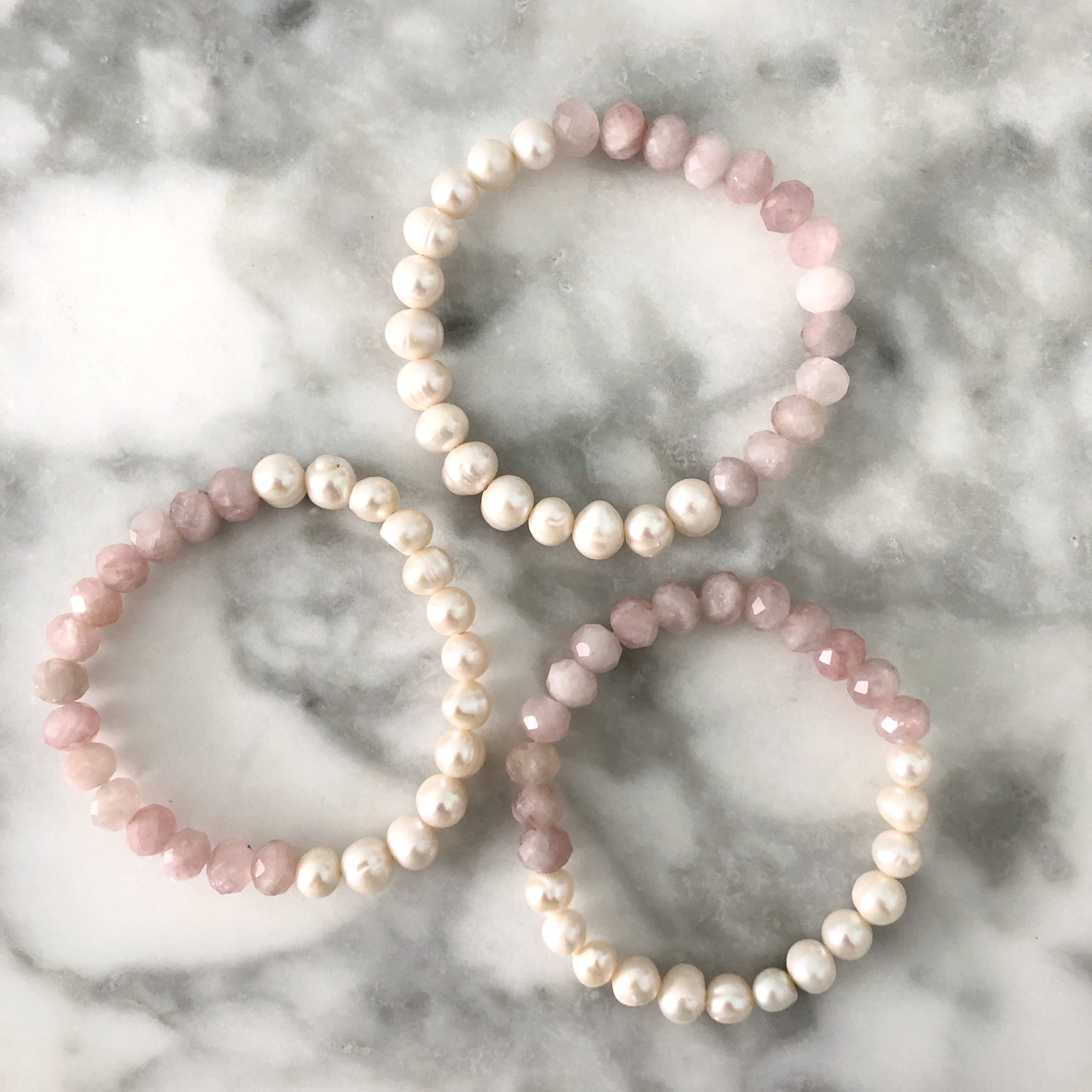 Capri Pearl Bracelet {Rose Quartz}