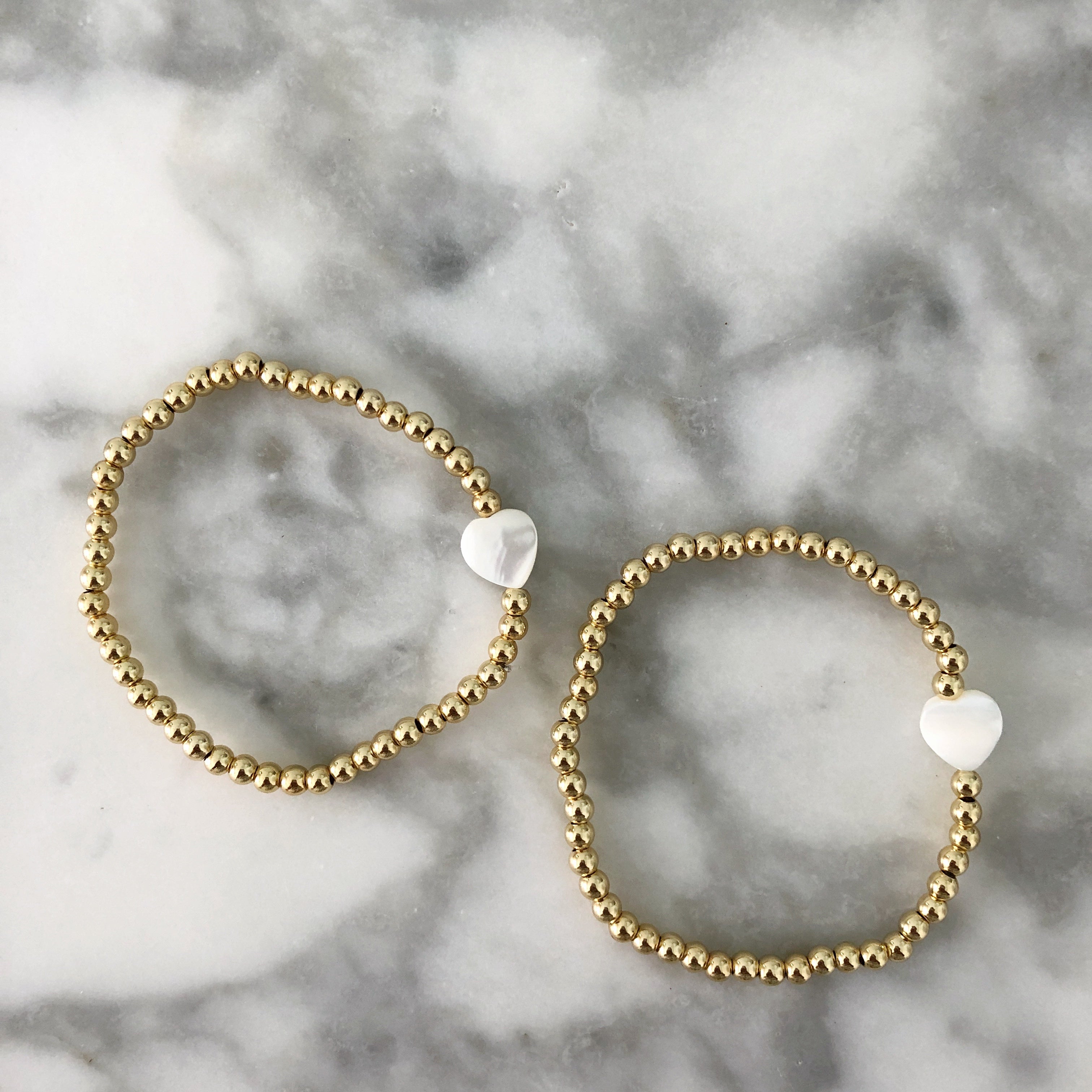 Mother of Pearl Heart Bracelet