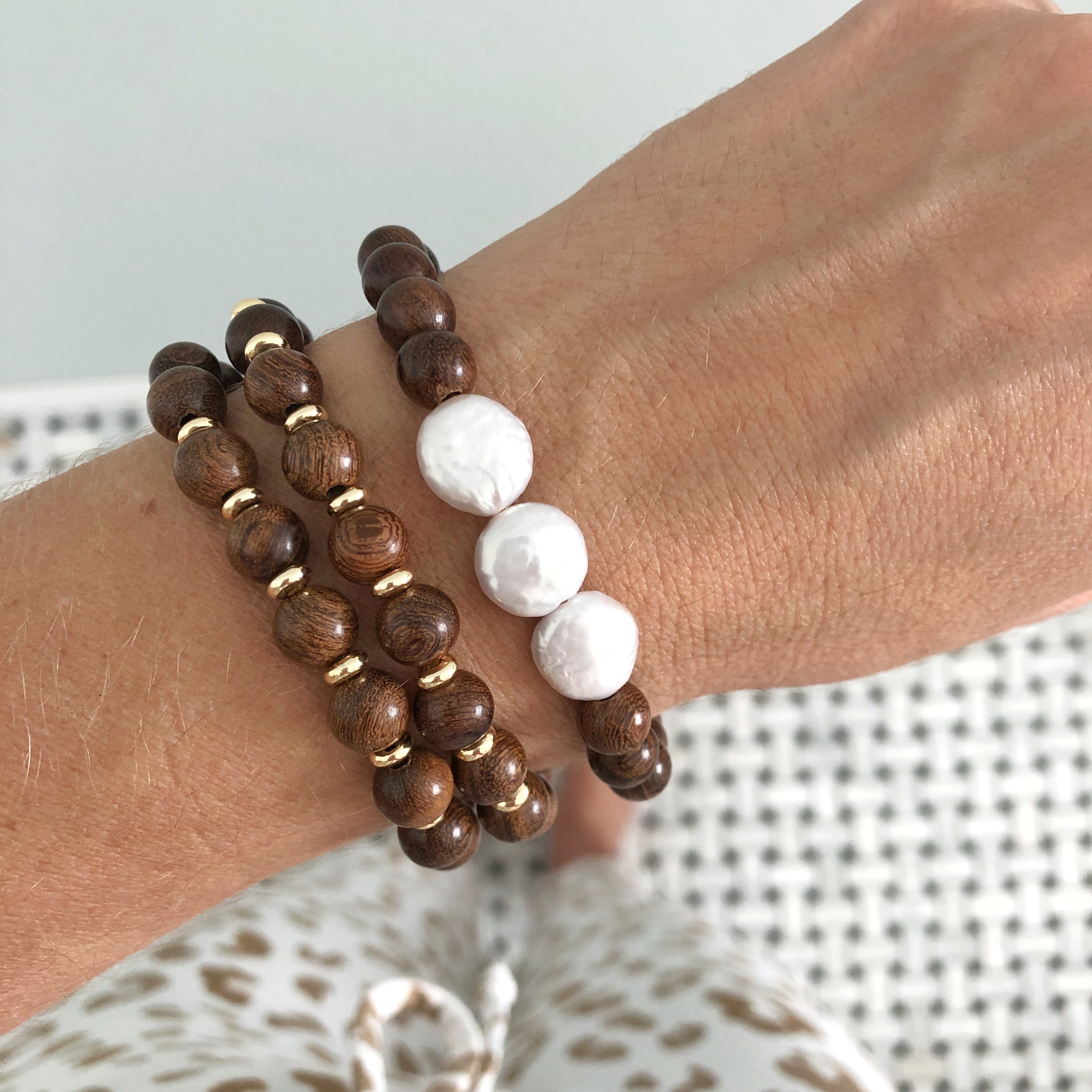 Stackable Bracelet | Cocoa Wood