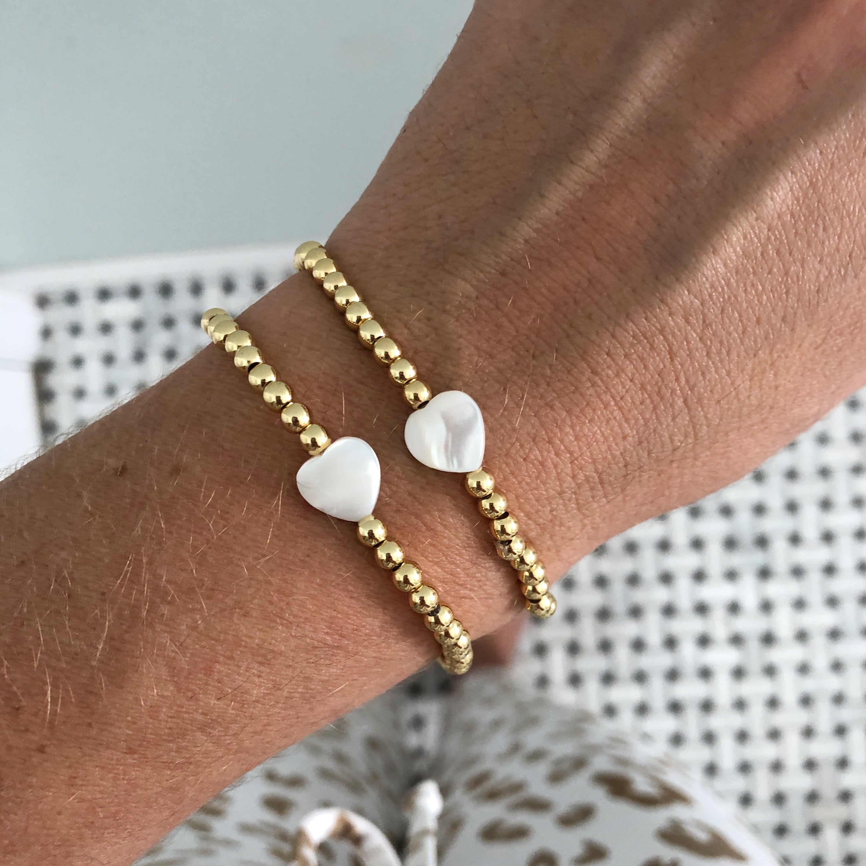 Mother of Pearl Heart Bracelet