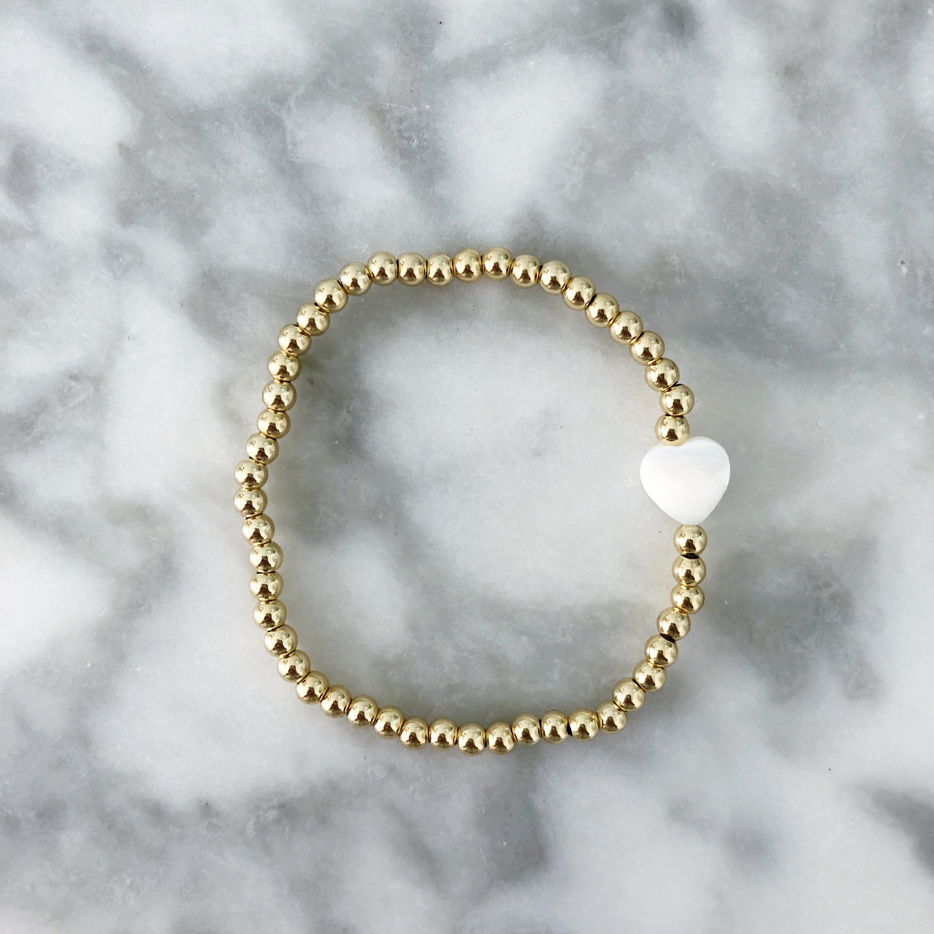 Mother of Pearl Heart Bracelet