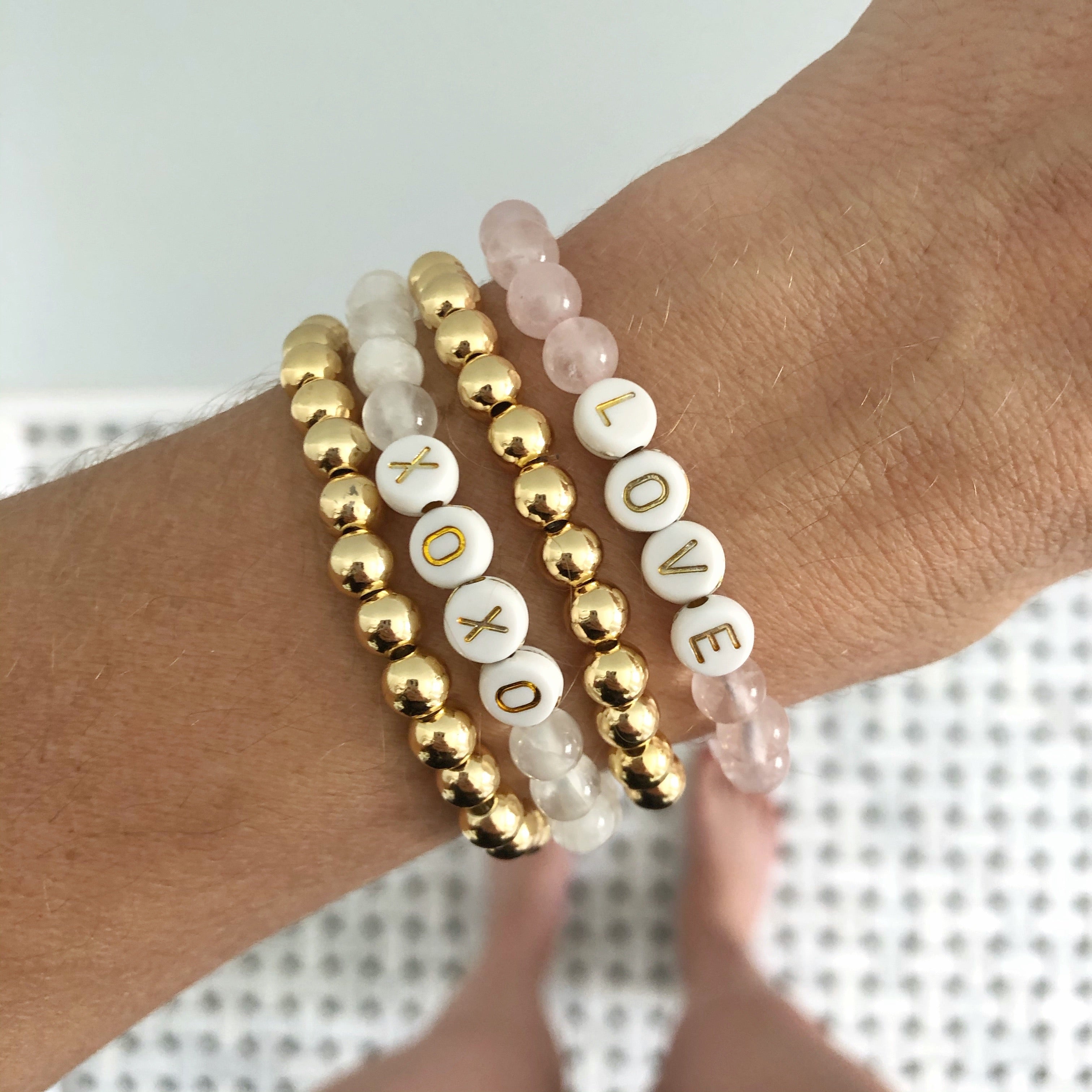 6MM Gold Ball Beaded Stackable Bracelet