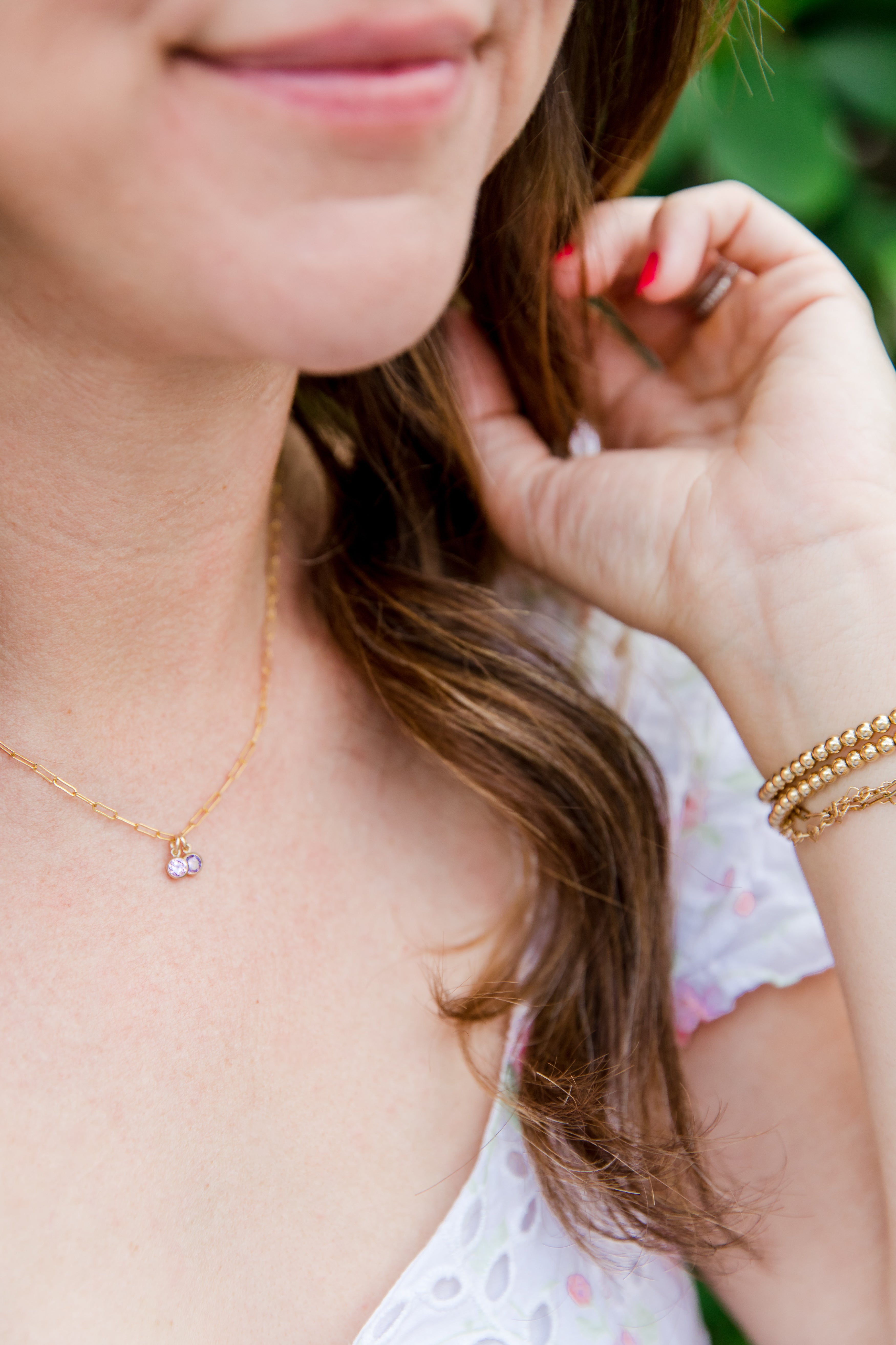 Birthstone Necklace {Paperclip Chain}